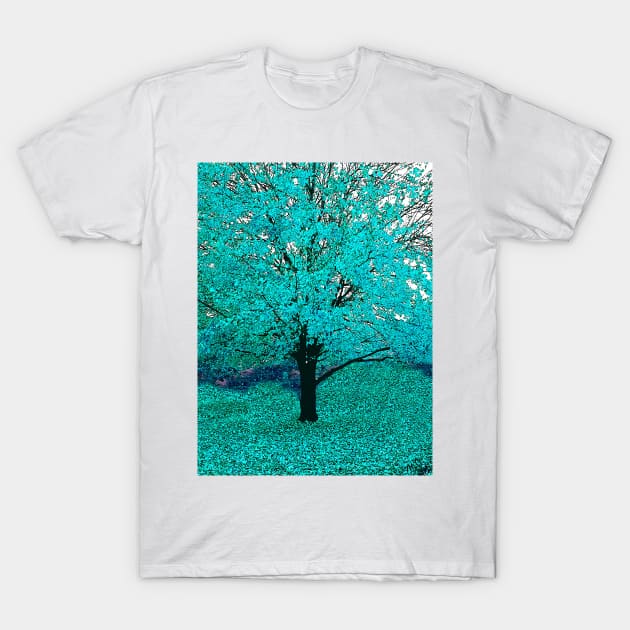 Trees of Aqua Blue T-Shirt by Overthetopsm